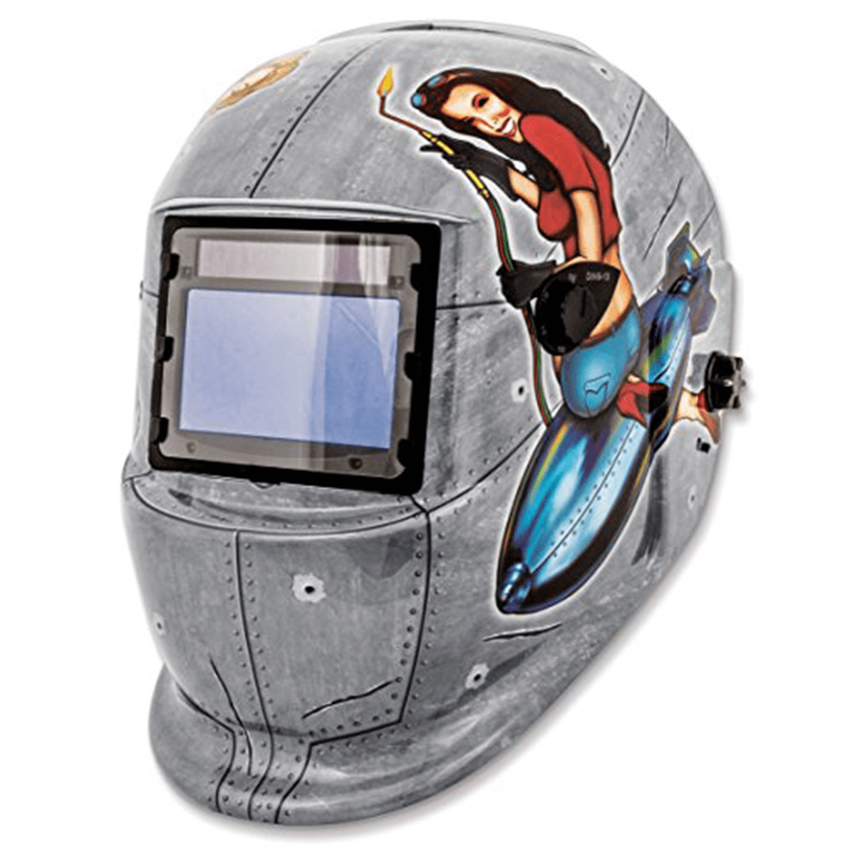 Titan Solar Powered Auto Darkening Welding Helmet, Large Viewing Area 3.86" x 2.17", Variable Shades