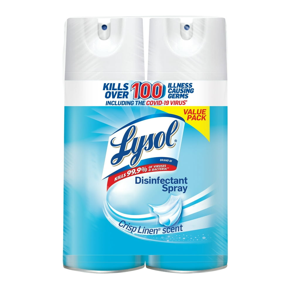 Lysol Disinfectant Spray, Crisp Linen, 25oz (2X12.5oz), Tested and