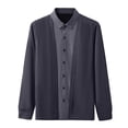 thumbnail image 4 of RUTAYY Men's Shirts Color Block Slim Fit Casual Long Sleeve Turndown Collar Button Down Comfortable Daily Wear Chic Holiday Blouse, 4 of 7