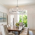 thumbnail image 6 of Magic Home 12-Light Wagon Wheel Chandelier,Modern Farmhouse Large Round Chandelier,Round Kitchen Island Light,Sliver, 6 of 11