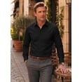 thumbnail image 3 of Men's Black Dress Shirts Business Casual for Men Long Sleeve Button Down Shirt Classic Fit Tops L, 3 of 7