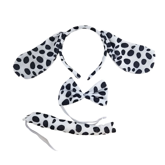 GASTROPOD Animal Cosplay Costumes Dog Ears Headband Bowtie Tail Halloween Party Props Dalmatian Ears and Tail