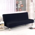 thumbnail image 1 of Solid color stretch sofa covers protective cover without armrests, foldable and elastic sofa cover (black), 1 of 5