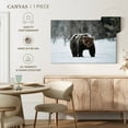 thumbnail image 5 of Elephant Stock Winter Grizzly Bear Wall Art - Horizontal Canvas Wall Art - Living Room Wall Decor - Animal Canvas - Brown And Gray Decor - 45" x 30", 5 of 8