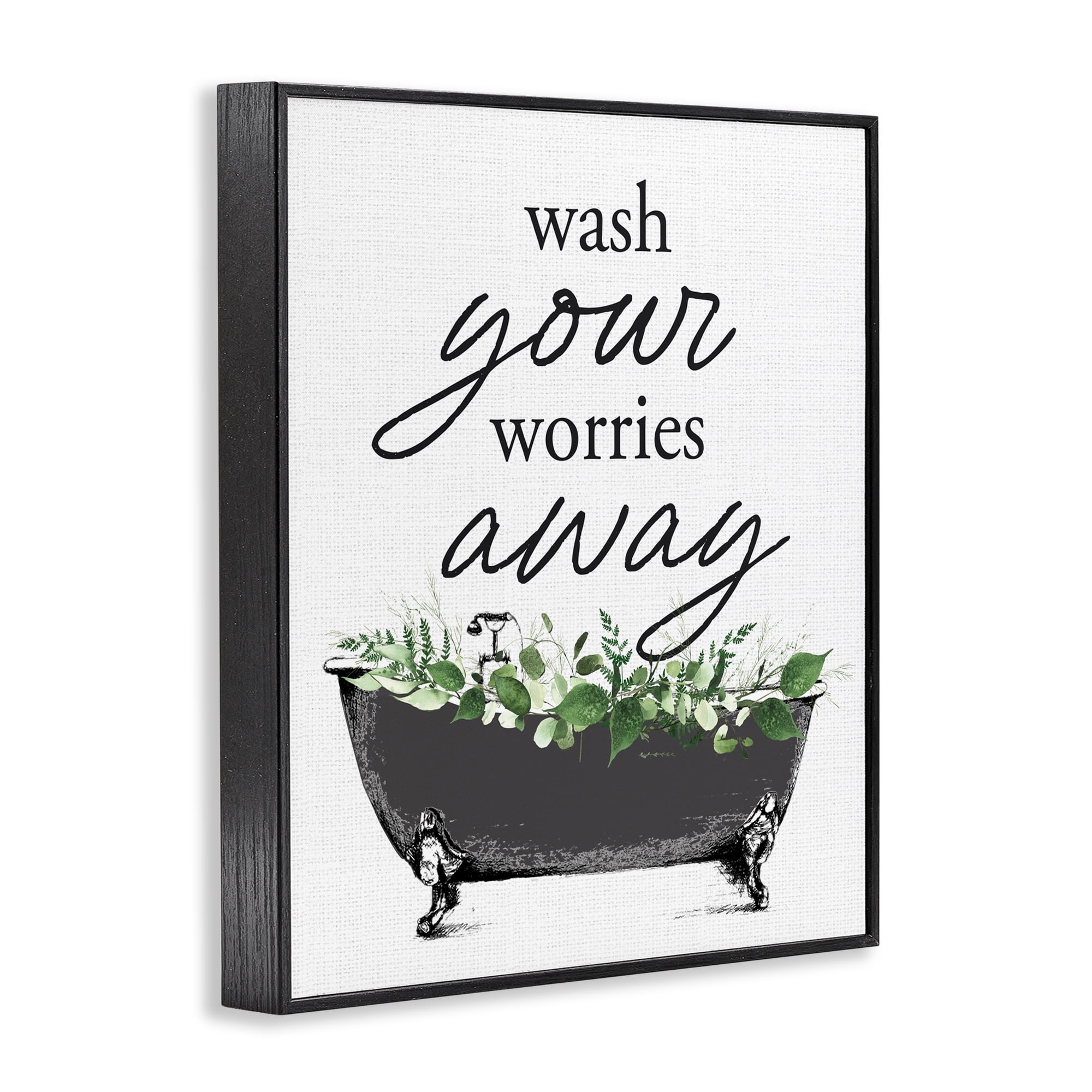 Wash Worries Away Herbs Black Framed Giclee Art, design by Lettered and Lined