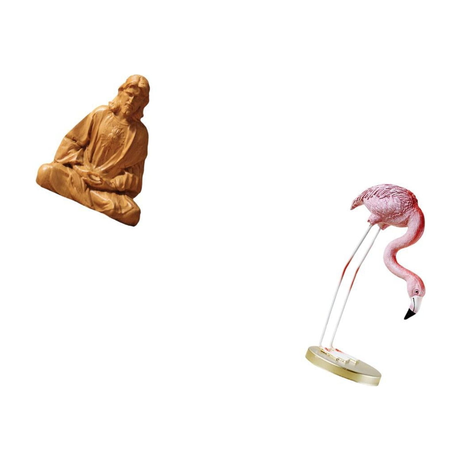 Heart of Jesus Statue Flamingo Resin Sculpture Catholic Figurine Artwork Modern Art for Home Garden Office