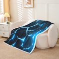 thumbnail image 2 of Erosebridal Honeycomb Fleece Blanket, Neon Geometric Sherpa Throw, Blue, 2 of 6