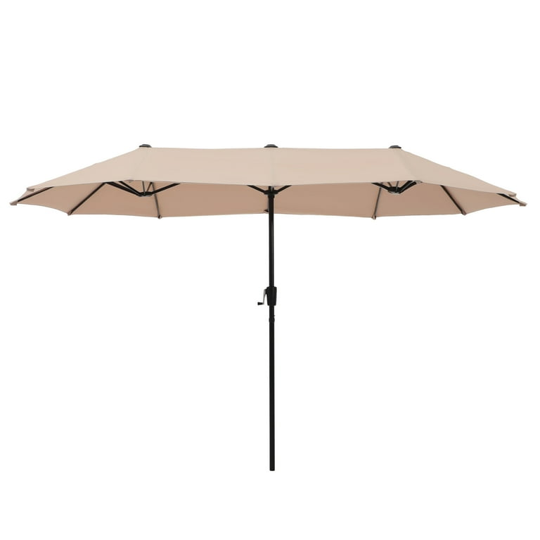 10 banana cantilever patio offset umbrella garden sunshade hanging outdoor Outsunny 10' Solar Banana Umbrella with Lights & Adjustable Angle,, Black