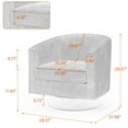 thumbnail image 3 of UIXE Swivel Barrel Club Chair, Modern Accent Chairs Upholstered Round Armchair for Living Room Office Bedroom, Beige, 3 of 8