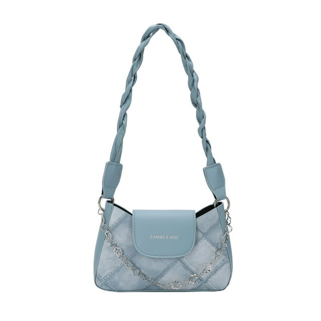 Minnieouse Bolso cuadrado pequeño, elegante e informal, con cómodas correas para los hombros, bolso de estilo occidental para mujer Envolturas para manijas de equipaje azul