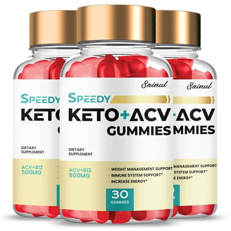 Speedy Keto ACV Gummies, Speedy Keto Plus ACV Gummies, Speedy Keto, Speed Keto + ACV Official Apple Cider Vinegar for Weight Management (3 Bottle)