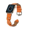 thumbnail image 5 of PU Leather band Compatible with Apple Watch Band Bracelet 42mm/44mm/45mm/46mm/49mm Women, Boho Braided Jasper Stone Watch Strap for iWatch Band Series Ultra 2/1 SE Series 10 9 8 7 6 5 4 3 2 1,Orange, 5 of 8
