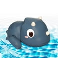 thumbnail image 4 of Juguetes de baño de cuerda Dinosaurio nadador Juego de juguetes de ducha para bañera de bebé triceratops azul, 4 of 5
