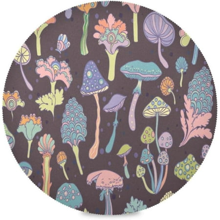 

Bestwell 4 pieces Cartoon Mushroom Round Placemats Table Mats for Kitchen Washable Non-Slip Place Mats Heat Resistant Place Mats for Kitchen Dining Table Decoration