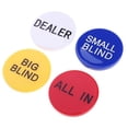 thumbnail image 1 of 2x 4 Piezas Botón de Distribuidor dos cara Cuatro Señales DEALER Button para de Póker Texas Hugo Fichas de póquer del distribuidor, 1 of 7