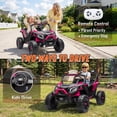 thumbnail image 4 of Joyracer 4WD 24 Volt Ride on Toys, Power Truck Wheels with 2 Seaters, Holiday Gift with Remote, LED Light, Bluetooth, Pink, 4 of 12
