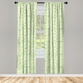 thumbnail image 5 of Ambesonne Cartoon Window Curtains, Cartoon Doodle Design, Each 28" W x 63" L, Pale Green, 5 of 5