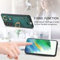 thumbnail image 5 of Wallet Case Compatible with Samsung Galaxy S21 FE with Card Holder, 360° Rotation Finger Ring Stand PU Leather Cover Drop Protection with Magnetic Snap Case Cover for Galaxy S21 FE - Green, 5 of 8