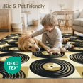 thumbnail image 4 of ODIKA 3'x5' Washable Throw Rug Record Vinyl Phonograph Disc Motif Symmetrical Layout Shaped for Entryway, Kitchen, Mudroom, Stain Resistant, Low Profile, Non-Slip, 4 of 7