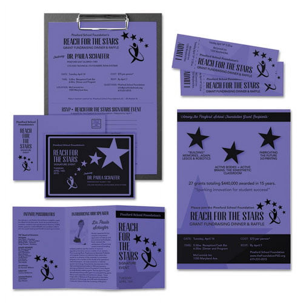 Color Cardstock, 65 Lb, 8.5 X 11, Venus Violet, 250/pack | Bundle of 2 Packs