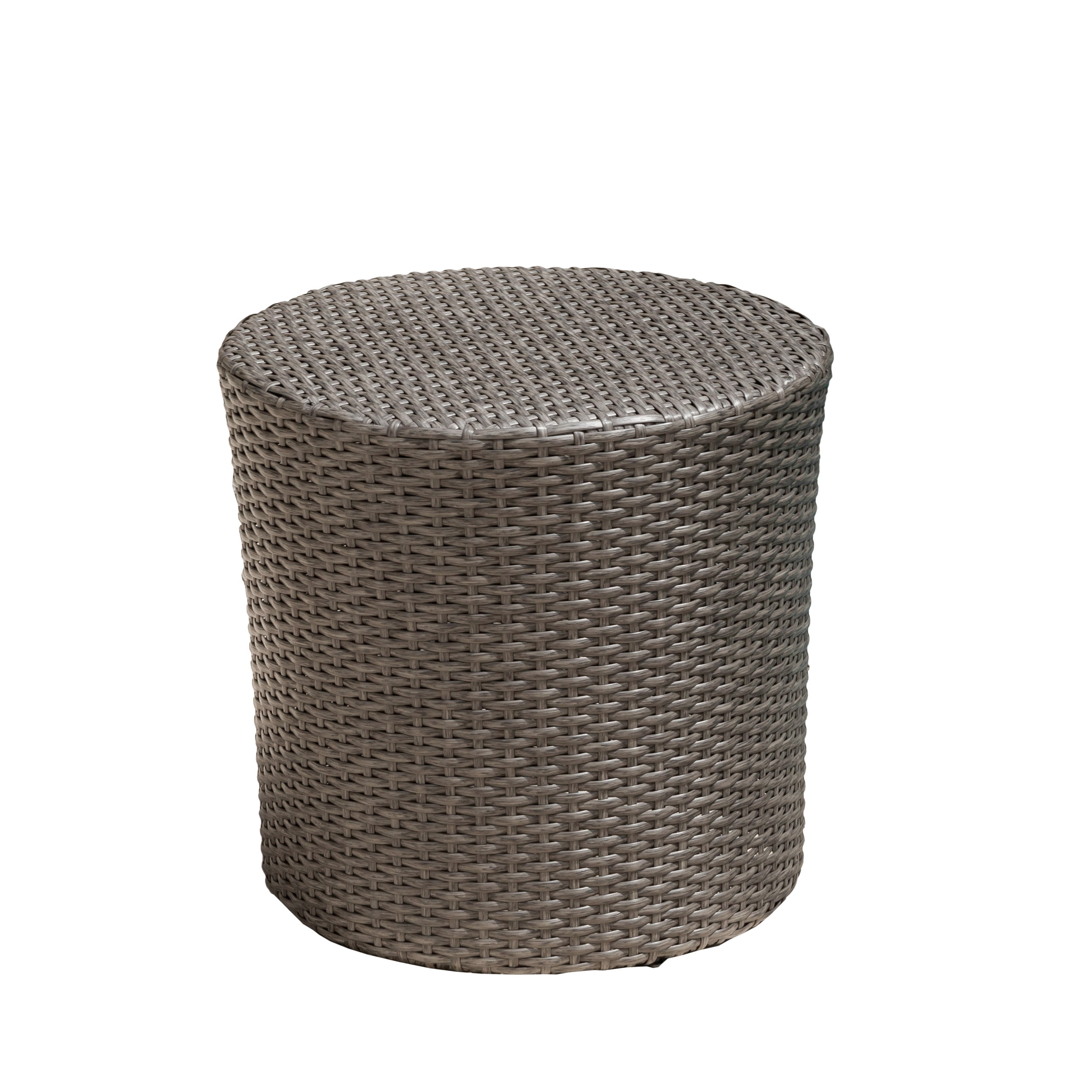 Multibrown Channing Outdoor Wicker 14.00 Barrell Side Table 