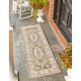 thumbnail image 3 of Unique Loom Outdoor Traditional Collection Area Rug - Valeria (2' x 8' Runner Natural/Ivory), 3 of 9