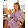 thumbnail image 4 of Aideaone Little Girls Sleeveless Dress with Ruffle Cardigan 2 Piece Set Butterfly Print 5 to 12, 4 of 5