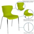 thumbnail image 4 of WYDK Ergonomic chairs available in a variety of colors，Contemporary Design Plastic Stack Chair,Modern,Office, living room, bedroom, for indoor use,Citrus Green, 4 of 10