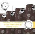 thumbnail image 4 of Brown Daisy Blackout Curtains for Bedroom, Modern Farmhouse Chrysanthemum Floral Thermal Insulated Kitchen Drapes with Grommets, Light Blocking Window Treatment, 2 Panels 52" x 96", 4 of 7