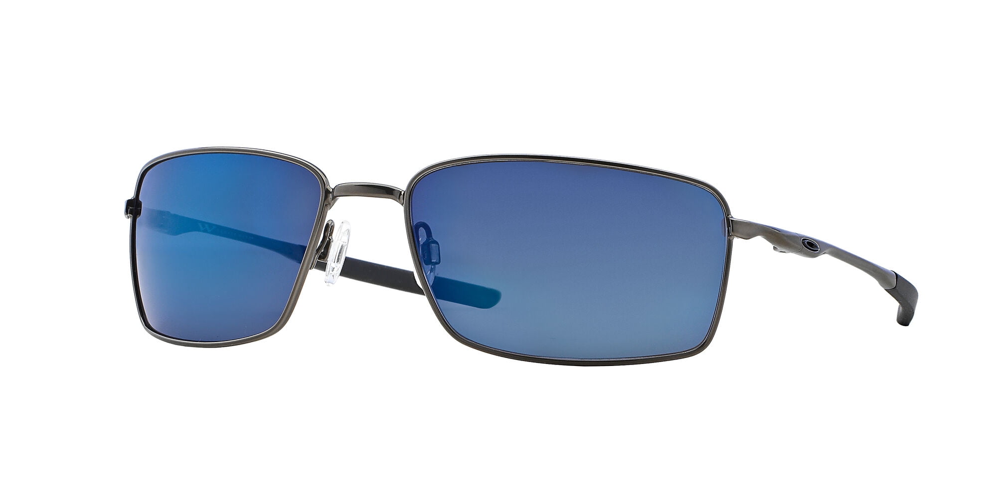 Oakley Rectangular Metal Sunglasses with Case, Size 60, Ice Iridium/Cement