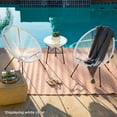 thumbnail image 3 of Best Choice Products 3-Piece All-Weather Patio Acapulco Bistro Furniture Set w/ Rope, Glass Top Table - Natural, 3 of 8