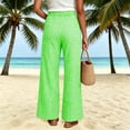 thumbnail image 4 of Wovilon Women's Wide Leg Pants, Casual Summer Gingham Plaid Trousers with Pockets, High Waisted Loose Fit Long Bottoms, Lightweight Vacation Travel Everyday Wear, 4 of 7