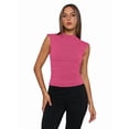 thumbnail image 2 of Sleeveless Crop Tops for Women Mock Neck Ruched Tank Tops Y2k Going Out Tops Solid Slim Fitted Shirts Rose Red L, 2 of 6