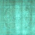 thumbnail image 1 of Ahgly Company Machine Washable Indoor Square Persian Turquoise Blue Traditional Area Rugs, 6' Square, 1 of 4
