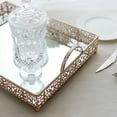 thumbnail image 5 of BalsaCircle 16x12" Rose Gold Metal Rectangle Fleur De Lis Trimative Mirror Serving Tray, 5 of 8