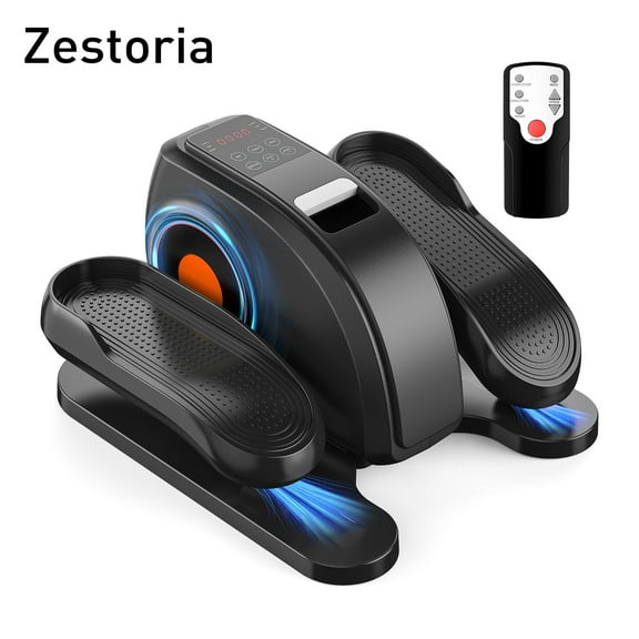 Zestoria Electric Under Desk Elliptical, Portable Seated Pedal Exerciser with LCD Display & Remote, Black