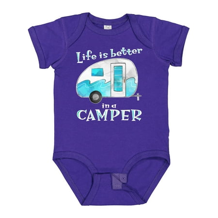 

Inktastic Life is Better in a Camper Blue Gift Baby Boy or Baby Girl Bodysuit