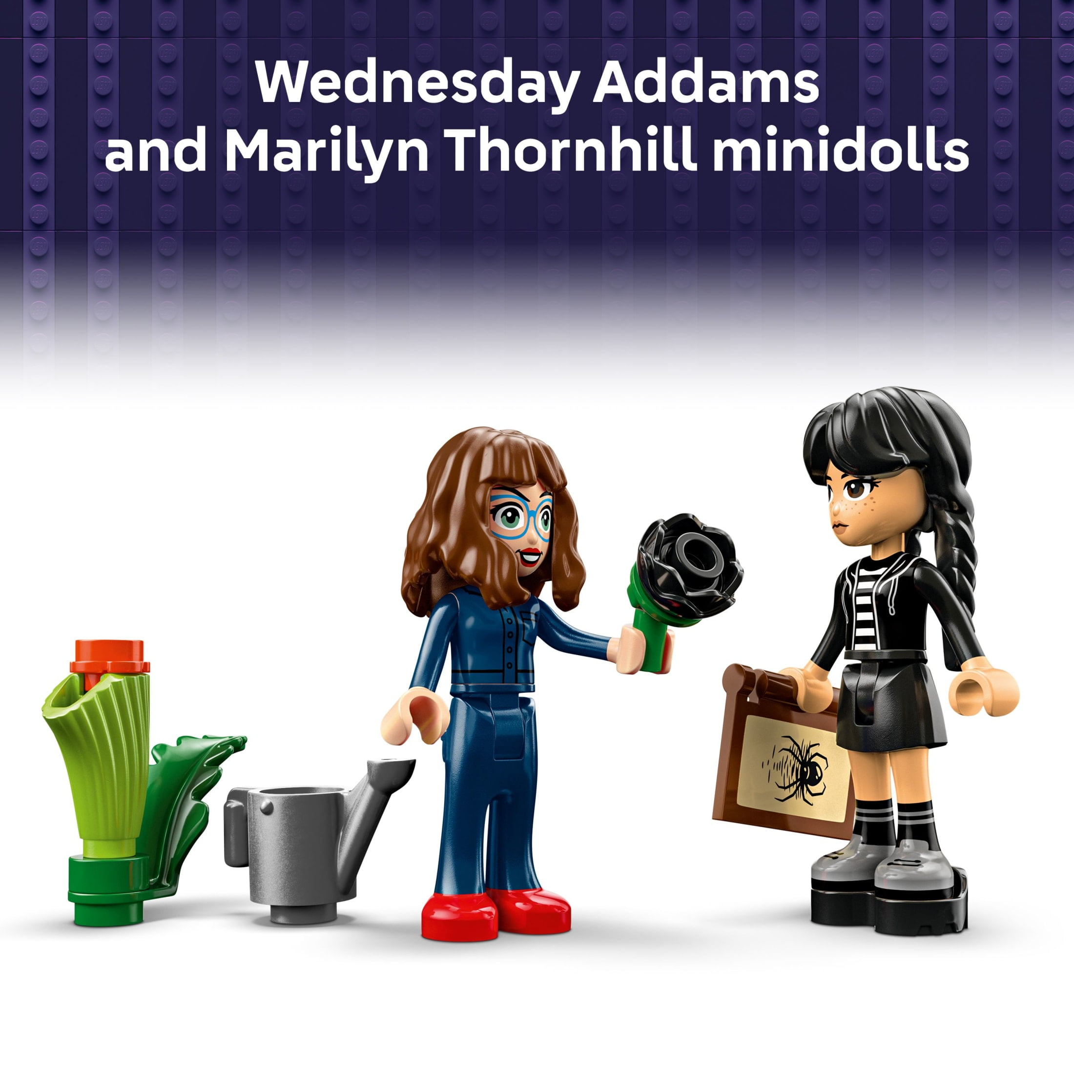 LEGO Wednesday Black Dahlia Flower Building Toy - Pretend Play Set for Girls & Boys, Ages 9+ - Gift for Birthdays - W/ Wednesday Addams & Professor Minidolls - Building Blocks for Kids - 76784