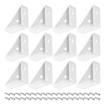 12Pack Angle Corner Brackets 38x19x38mm Braces Joining Support with Screws (White)