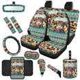 thumbnail image 2 of HUIACONG Geometric Cow Print Car Interior Accessory Kit, with Car Seat Belt Pad Car Cup Coasters Steering Wheel Cover Car Cup Holder Coasters, 2 of 8