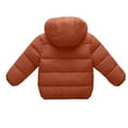 thumbnail image 3 of LNZGNM Winter Coats for Kids 6-7Y Down Cozy Lightweight Jacket Fashion Warm Puffy Outerwear with Hood Zip Up Long Sleeve Clothes for Travel, Ginger, 6-7Y, 3 of 4