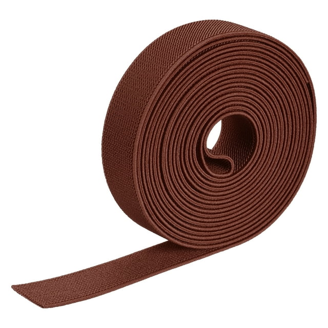 Sarga Elástico Banda Doble-Cara 1 Plano 4 Yarda 1 Rollo Plano Elástico Cinta Cordón Oro Marrón para Costura, Cinturilla