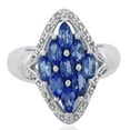 thumbnail image 2 of Carillon Cluster 925 Sterling Silver Marquise Cut 2.40 Ctw Precious Tanzanite Women's Engagement Ring, 2 of 7