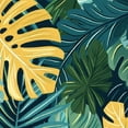 thumbnail image 6 of JRXY Round Tablecloth with Elastic Edge Palm Leaves with Lush Branches and Leaves, Tropical Jungle Palm Leaves with Charming Colors White, 6 of 8