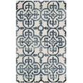 thumbnail image 2 of Safavieh Dip Dye Flower Distressed Wool Area Rug, Ivory/Navy, 4' x 6', 2 of 7