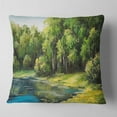 thumbnail image 2 of Designart Summer Day Lake in Forest - Landscape Printed Throw Pillow - 16x16, 2 of 5