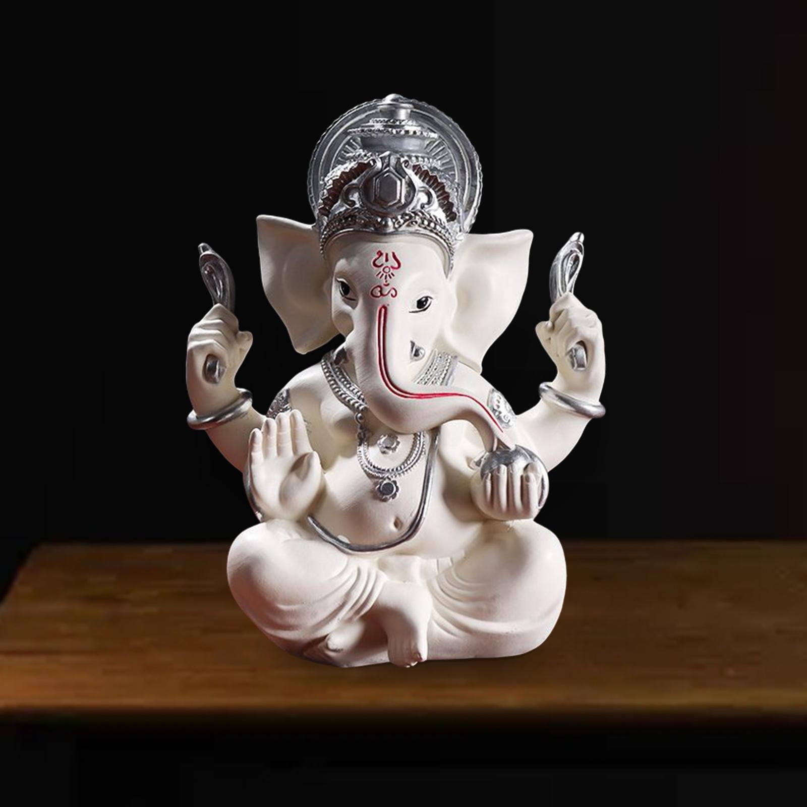 God Ganesha Resin Idol Sculpture Statue Size 8.7 Inch Top Quality Marble Polish 