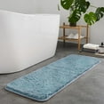 thumbnail image 1 of TECHMILLY Super Soft Shaggy Bathroom Runner Rugs, Absorbent Thick Non Slip Microfiber Bath Rugs, Quick Dry Machine Washable Bath Mat for Bathroom Floor, Bathtub and Shower 20"x47" Blizzard Blue, 1 of 7