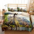 thumbnail image 3 of Juego de cama con funda de dinosaurio 3D, juego de 3 piezas con dibujos de animales, 1 funda de cama, juegos de edredón tamaño queen, 3 of 5