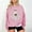 #01 Pink, variant on HOOJT Womens Crewneck Sweatshirts Fall Long Sleeve Sweaters Halloween Printed Hoodless Sweatshirts Funny Novelty Pumpkin Print Loose Pullover Top Halloween Costumes